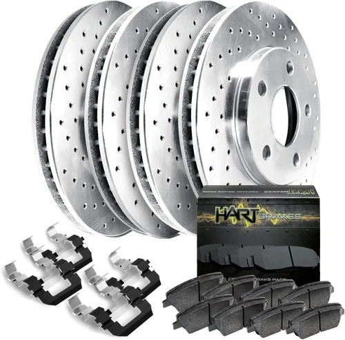 Miniatura 13 de Hart Brakes Kit Frenos y Rotores Delanteros Pastillas de Freno Delantero Rotores y Pastillas de Freno Pastillas y Rotores de Freno Cerámico