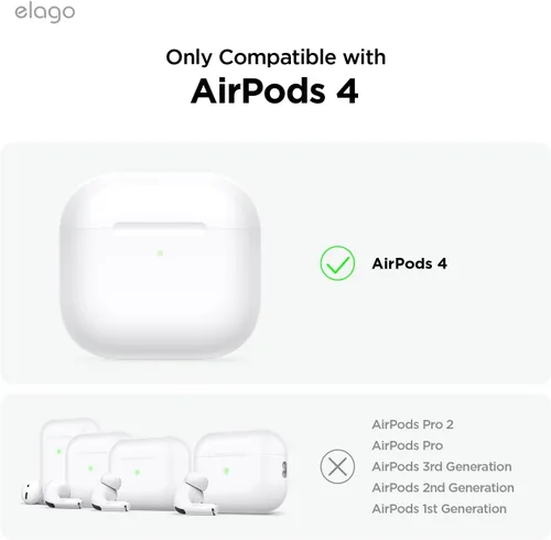 Miniatura 2 de elago Funda híbrida líquida compatible con AirPods 4, compatible con AirPods de 4ª generación, protección de triple capa, llavero incluido, carga