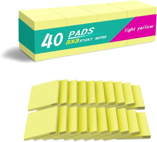 Miniatura 6 de (20 blocs) Notas adhesivas de 3 x 3 pulgadas, almohadillas autoadhesivas de colores amarillos, fáciles de publicar para el hogar, oficina, cuaderno