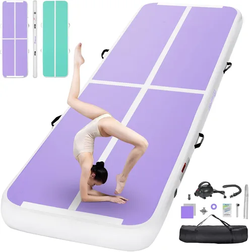 Miniatura 15 de FBSPORT - Colchonetas inflables de entrenamiento de 4 u 8 pulgadas de grosor, pistas de gimnasia para uso en el hogar, animadoras, yoga