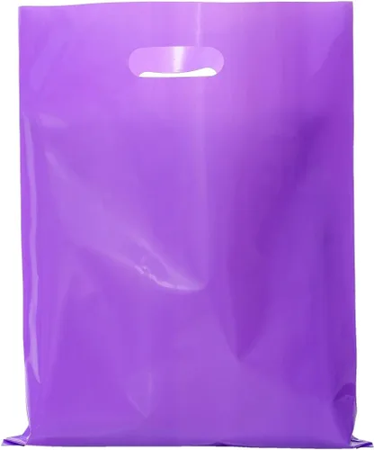 Miniatura 18 de ysmile Bolsa de plástico para compras para pequeñas empresas, bolsa de polietileno para mercancías con asa troquelada de gran tamaño 11.8x15.8