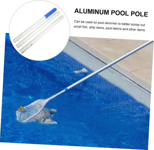 Miniatura 9 de NOLITOY Lago Skimmer poste de conexión de metal resistente largo poste el 3.3 ft para el mantenimiento de la piscina