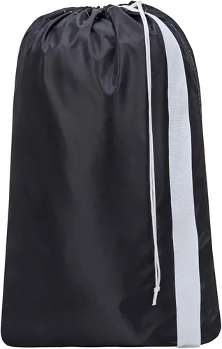 HOMEST Bolsa de lavandería de nailon XL con correa, organizador grande de ropa sucia, fácil de colocar en una canasta o cesta de ropa, puede Negro