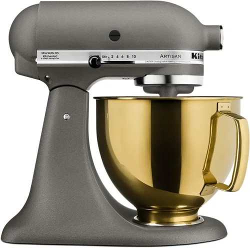 Miniatura 3 de KitchenAid KSM5SSBRG - Batidora de pie de 5 cuartos de galón de acero inoxidable con cabezal inclinable de 4.5 o 5 Q, oro radiante