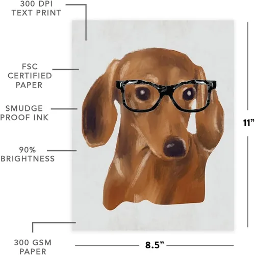 Miniatura 130 de Andaz Press Póster impreso para pared de perro, 8.5 x 11 pulgadas, Bulldog inglés con gafas negras, 1 paquete, regalo de cumpleaños de Navidad, sin