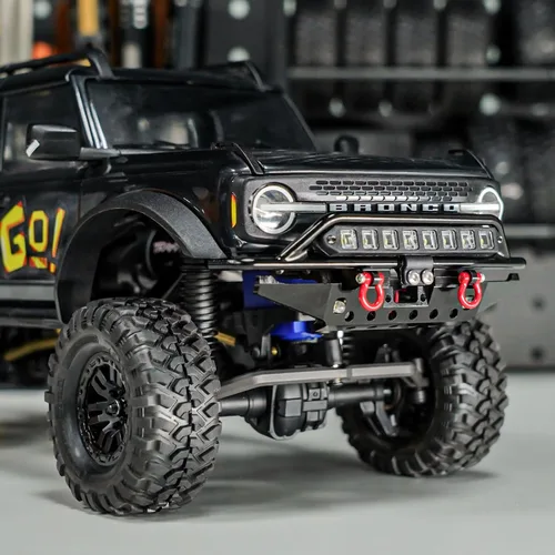 Miniatura 5 de INJORA Parachoques delantero de aluminio CNC para 1/18 RC Crawler TRX4M Bronco Upgrade (4M-43)