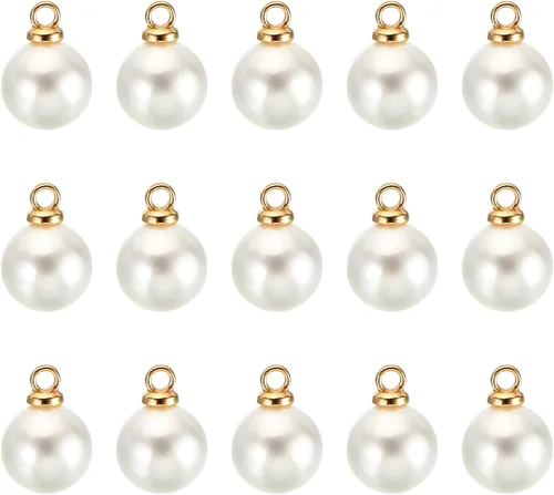 Miniatura 17 de PATIKIL 150 cuentas de perlas de perlas de imitación de perlas colgantes de bricolaje para hacer joyas, pulseras, aretes, collar