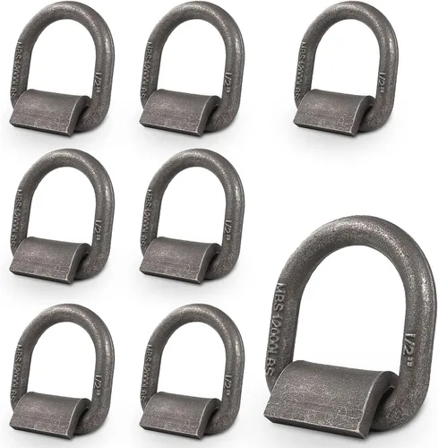 1/2" Ancla de Amarre Soldada Forjada de Alta Resistencia con MBS: 5443 kg, Anillo en D para Amarre con Puntos de Anclaje Soldados para Remolque,