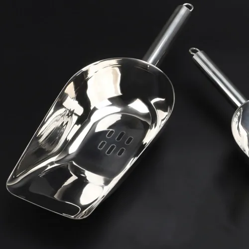 Miniatura 5 de Cuchara de hielo de filtro de hielo de acero inoxidable Cuchara de alimentos Pala de filtro de hielo Cuchara de filtro de hielo Cuchara de metal