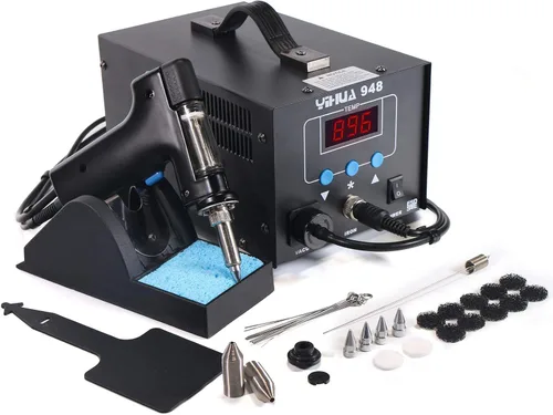 Miniatura 2 de YIHUA Paquete de estación de desoldadura profesional 948 con fuente de alimentación de laboratorio CC regulada YIHUA 305D-IV con soporte, kit
