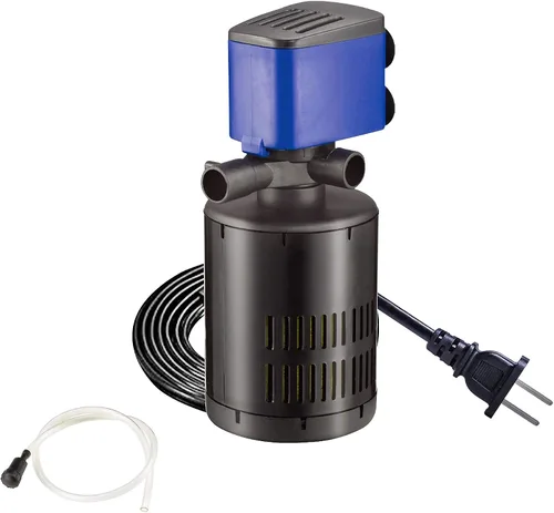 Miniatura 11 de Bomba sumergible con filtro interno de 475 GPH - Bomba de tanque de peces de acuario 3 en 1 con oxigenación, filtración y ciclismo de agua, Azul; 1