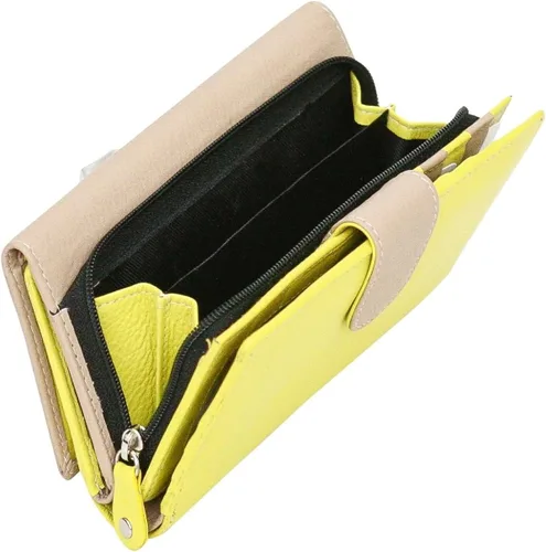 Miniatura 3 de Cartera RFID de cuero genuino para mujer multicolor 19 ranuras para tarjetas