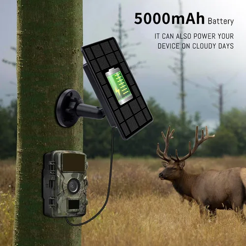 Miniatura 3 de Panel solar de cámara de rastro de 3 W, con batería de litio recargable de 5000 mAh, kit de cargador de batería solar para cámaras de juego de caza