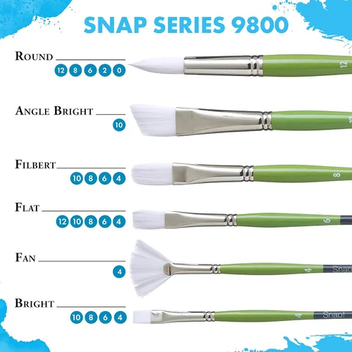Miniatura 5 de Princeton Snap! 9650ST-075 - Cepillo Taklon Stroke, color dorado