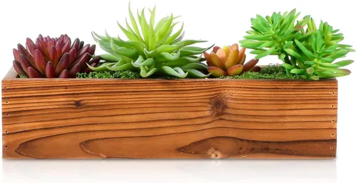 Macetero de madera rústica de madera de cedro de 11.81 pulgadas, caja de ventana de madera de cedro para jardinería, balcón, patio, uso al aire libre