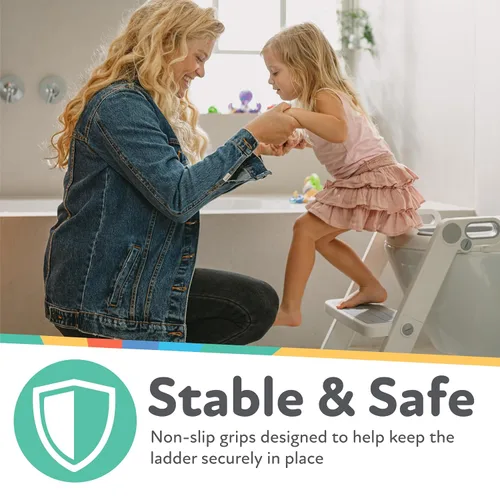 Miniatura 4 de Nuby Step Ladder - Asiento de inodoro para niños pequeños, asiento de inodoro todo en uno con escalera para niños de 18 meses en adelante, color rosa