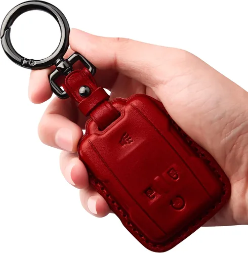 Miniatura 7 de Tukellen Compatible con funda de cuero para llavero Chevrolet para GMC Sierra 2019-2021, Canyon, Chevy Silverado 1500, Tahoe, Colorado, Suburban