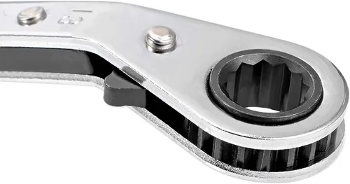 Miniatura 4 de uxcell Llave de trinquete reversible, extremo de caja doble de 0.433 in x 0.512 in, Cr-V