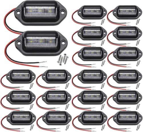 Miniatura 9 de 2 luces LED rojas para matrícula, 12 V-24 V CC impermeable 6-SMD, luz trasera universal para camión, SUV, remolque, furgoneta, RV, barcos o luz