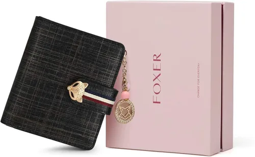 Miniatura 4 de FOXER Carteras pequeñas para mujer, monederos con cremallera para tarjetas de crédito, Classic