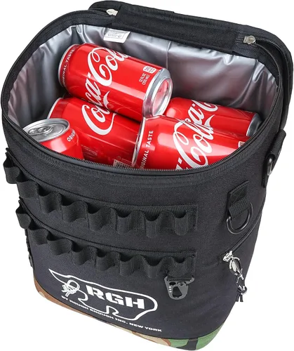 Miniatura 7 de Rough Enough - Bolsa térmica de latas de vino suave portátil para playa, campamento, pesca, golf con sistema Molle, 15 litros