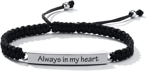 Miniatura 20 de Pulsera de urna personalizada para cenizas, recuerdos de joyería de cremación para mujeres y hombres, pulsera ajustable de cuerda tejida hecha a