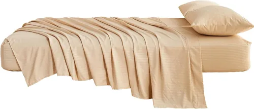 Miniatura 5 de Kingnex Sábanas a rayas para sofá cama de 36 x 72 pulgadas, tamaño individual para sofá cama, microfibra suave de doble cepillado 1800, 3 piezas