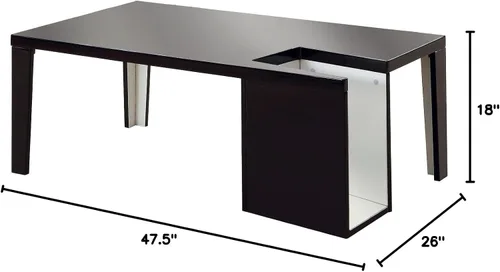 Miniatura 3 de Furniture of America Leblanc - Mesa de centro, color negro y blanco