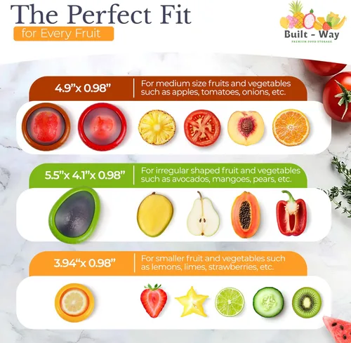 Miniatura 2 de Contenedores de almacenamiento de frutas para nevera, juego de 4, tapa hermética que se mantiene fresca, para almacenamiento de frutas y verduras