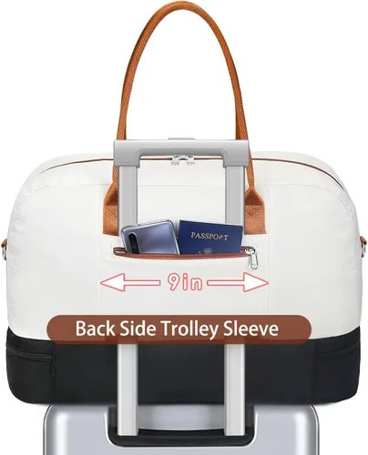 Miniatura 171 de IBFUN Bolsas de fin de semana para mujer, bolsa grande de lona para viaje, bolsa de viaje con compartimento para zapatos, 21 pulgadas, juego de 3