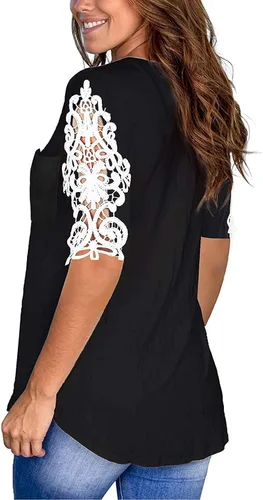 V Neck Short Sleeve Shirts for Women,Short Sleeve Women Shirt Printed Casual Stylish Tank Tops Set 5