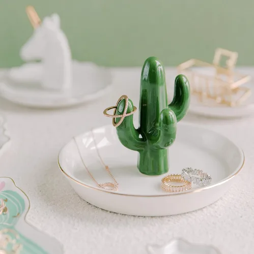 Miniatura 4 de mono living Soporte para anillos de cactus, bandeja de joyería para adolescentes, niñas, plantas pequeñas, cosas geniales, decoración bohemia