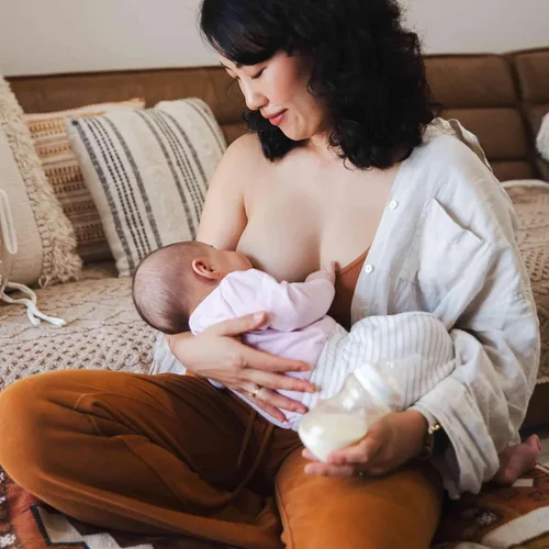 Miniatura 8 de Minbie Biberón para lactancia materna de 3 meses, kit sin BPA