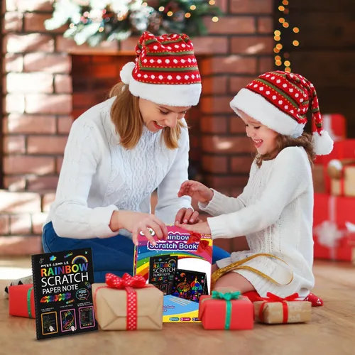 Miniatura 6 de ZMLM Regalo de manualidades de papel para rascar, paquete de 2 cuadernos de arcoíris, suministros de juguetes, rellenos para cesta de Pascua