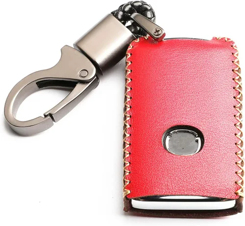 Miniatura 7 de Funda de cuero para Mazda 3 Hatchback CX-5 CX-30 CX-9, llavero inteligente de 4 botones, con cadena (Marrón)