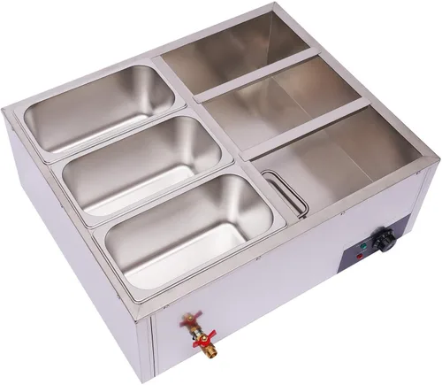Miniatura 7 de Calentador de alimentos comercial de acero inoxidable calentador de sopa eléctrico de acero inoxidable caliente bien Bain Marie Calentador