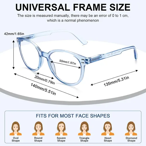 Miniatura 3 de COJWIS Reading Glasses Blue Light Blocking 5 Pack Spring Hinge Fashion Readers for Men and Women Anti Glare Filter Eyeglasses 143-3 5C