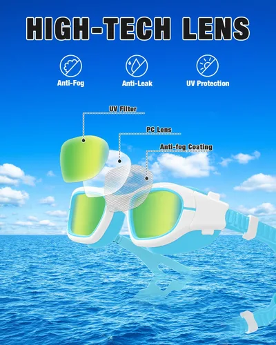 Miniatura 5 de XDX Gafas de natación con gorro de natación, gafas de piscina antivaho con lentes desmontables, juego de gorras de natación para jóvenes, hombres