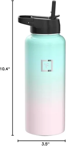 Miniatura 10 de IRON °FLASK Frasco de Hidratación para Acampar y Senderismo con Pajita, Botella de Agua Deportiva de Acero Inoxidable Aislada de Boca Ancha - 40 oz
