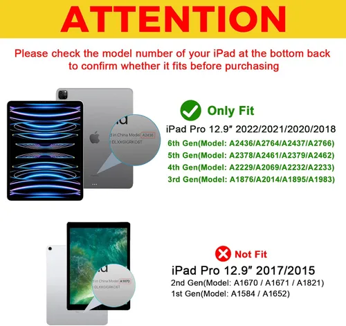 Miniatura 2 de ProCase Funda inteligente para iPad Pro de 12.9 2022/2021/2020/2018, carcasa rígida con soporte delgado para iPad Pro de 12.9 pulgadas, 6ª Celeste