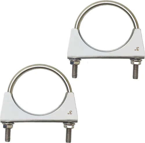 Miniatura 13 de Abrazadera de escape de acero inoxidable 304 con pernos en U de 1.25 pulgadas, abrazaderas de tubo de 1.25 pulgadas de ancho, abrazadera de escape