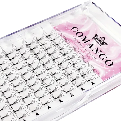Miniatura 69 de CoMango Extensiones de pestañas de volumen 3D/4D/5D/6D/10D, grosor de 0.003 in, rizo C/D, tallo corto de 0.315-0.591 in, extensiones de pestañas