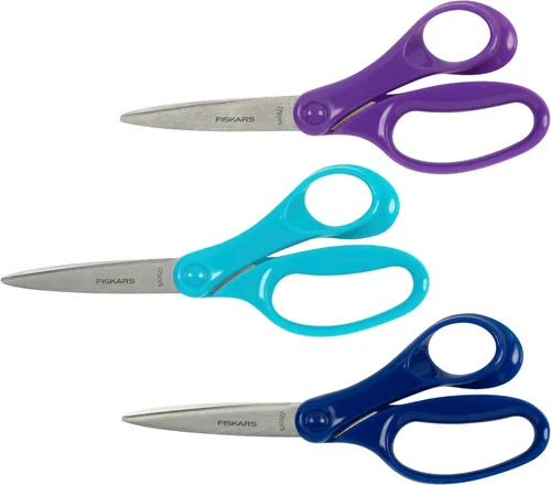 Miniatura 10 de Fiskars Tijeras para estudiantes de 7 pulgadas para niños de 12 a 14 años, tijeras para la escuela o manualidades, suministros de regreso a