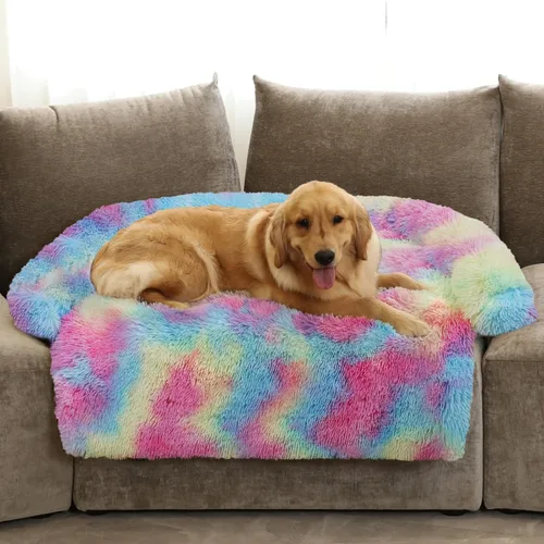 Miniatura 41 de Cama calmante para perro, tapete de felpa esponjoso para perros con protector de muebles con funda extraíble lavable para perros y gatos grandes