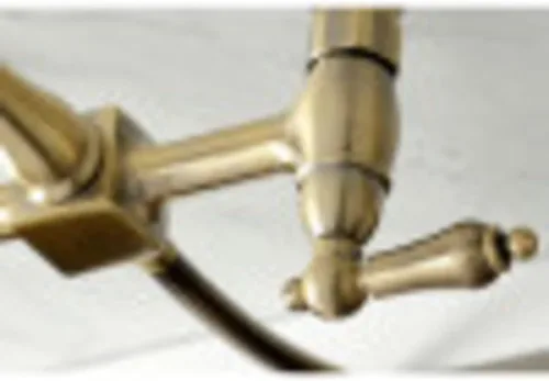 Miniatura 6 de Kingston Brass KS1248ALBS Heritage - Grifo de cocina con puente de montaje en pared con spray de latón, níquel cepillado cepillado níquel