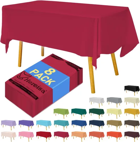 Miniatura 42 de Paquete de 3 manteles de plástico desechables de 54 x 108 pulgadas, manteles de color blanco hueso, manteles de fiesta nupcial para fiestas