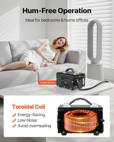 Miniatura 6 de VEVOR Transformador convertidor de voltaje, 500 VA, transformador de potencia elevador/abajo de servicio pesado, convertir de 110 V a 220 V y 220 V