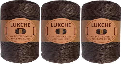 Miniatura 22 de Cordón de macramé de poliéster de 0.059-0.079 in, 3 madejas (3 x 153 yardas), cuerda de macramé 100% polipropileno de alta calidad, bolsa de macramé