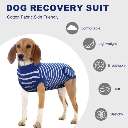 Miniatura 5 de IDOMIK Traje de recuperación para perros – Mono ajustable antilamidas para después de la cirugía, traje esterilizador de esterilización masculino