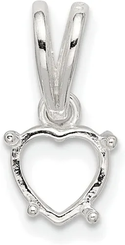 Miniatura 2 de FindingKing Plata de ley 4 puntas con ajuste de corazón de 0.394 in, Plata esterlina, No es una piedra preciosa